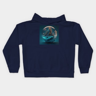 a mountain in a crystal ball Kids Hoodie
